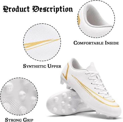 Vista 3 de Zapatos de fútbol para hombre, zapatos de fútbol de suelo firme, zapatos de fútbol profesionales de caña baja, zapatos de fútbol para interiores