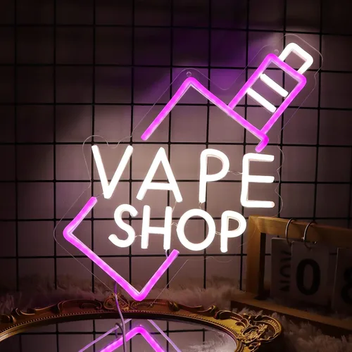 Vista 7 de Smoke Shop - Letrero de neón para publicidad de tienda de negocios, luz de cueva de hombre, decoración de bar o garaje, luz de vibraciones para pub