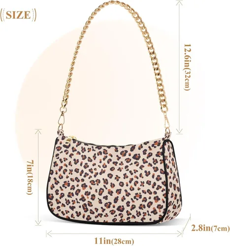 Vista 2 de Bolso de hombro con cadena pequeña para mujer, bolso de mano con cremallera