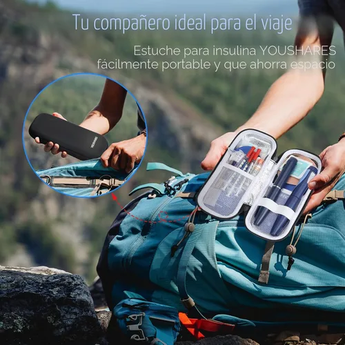 Vista 2 de Estuche de viaje enfriador de insulina YOUSHARES, bolsa de refrigeración para medicinas GLP-1 para diabéticos para Zepbound para la pluma Mounjaro