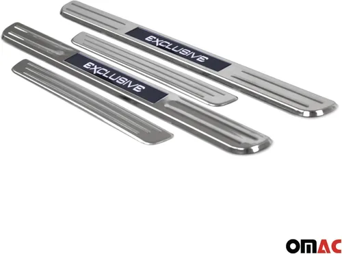 Vista 7 de OMAC Protector de placa de umbral de puerta para VW Tiguan 2018-24 exclusivo acero inoxidable