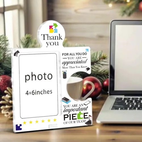 Vista 5 de Regalos de agradecimiento para empleados, marco de fotos de equipo de 4 x 6 pulgadas, regalos de agradecimiento para compañeros de trabajo, regalo