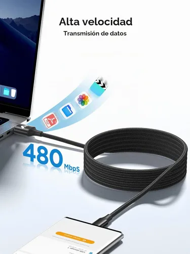 Vista 3 de Aioneus Cable USB C de 10 pies, cable largo USB A a C de carga rápida 3A, cargador de teléfono Android 5G tipo C para Samsung Galaxy S26 S25 S24 S23