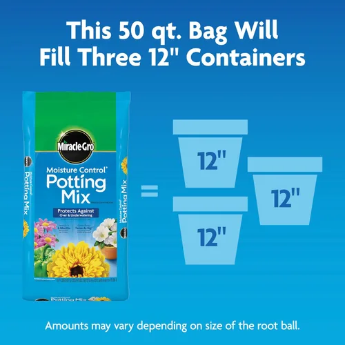 Vista 7 de Miracle-Gro - Mezcla para macetas con control de humedad, 50 cuartos de galón (paleta de 39 bolsas) Suelo vegetal para plantas en contenedores