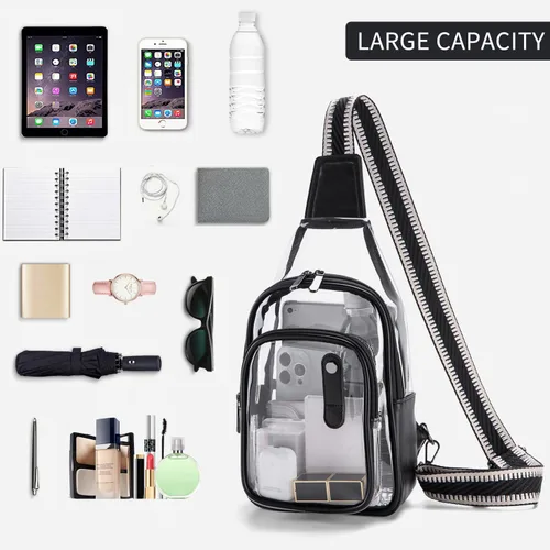 Vista 5 de Clear Bag for Stadium Events, Clear Purses For Women Stadium Crossbody Clear Fanny pack For Women Concert Bag