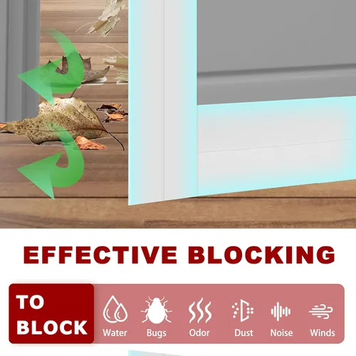 Vista 3 de Burlete autoadhesivo para puerta, tapón flexible para puerta de ducha, sello inferior de silicona para ventanas corredizas de vidrio y espacios