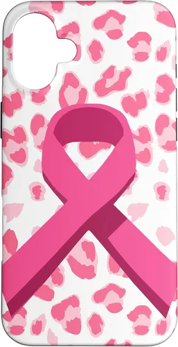 Vista 22 de Funda para iPhone 16 con cinta rosa en estampado de leopardo para concientización sobre el cáncer de mama
