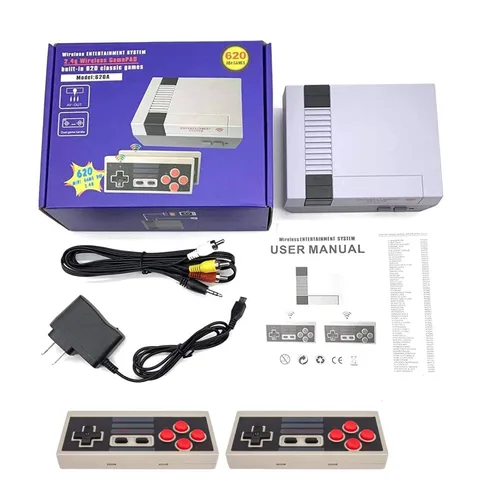 Vista 7 de Classic Mini Retro Game Console with Built-in 620 Video Games and 2 Classic Wireless Controllers,AV Output Game System for Kids and Adults Ideal