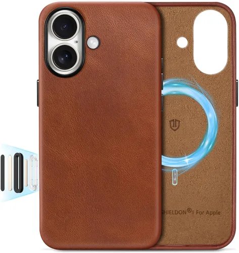 Vista 42 de SHIELDON Funda de piel auténtica para iPhone 17 de 6.3" 2025, color negro