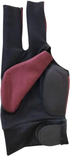 Vista 8 de Guante de palo de piscina con 3 dedos de corte Champion Cut 2019, depredador de mano izquierda (azul, vino, negro) (vino y negro, grande)