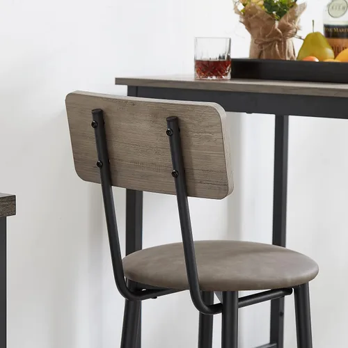 Vista 5 de ODUWA Juego de mesa y sillas de bar para 4,5 piezas de altura de mostrador Bistró Pub con 4 taburetes tapizados de poliuretano para comedor, cocina
