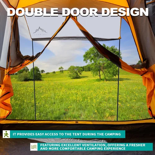 Vista 4 de uniHimal SUV Tent for Camping,Waterproof PU2000mm, Fits 5-8 People,Spacious Double Layer Design, Includes Rainfly & Storage Bag, 8FT L x 8FT W x