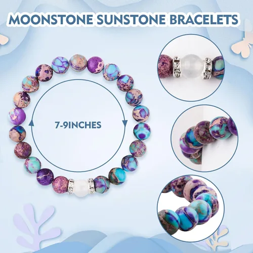 Vista 41 de 2 pulseras magnéticas para parejas, piedra natural negra mate, cristal para votos de amor eterno, juego de pulseras de cuentas de piedra de energía