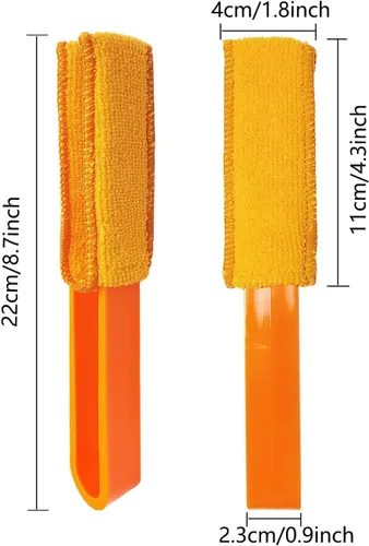 Vista 2 de Paquete de 4 plumeros de persianas – Limpiador de persianas de ventana con 4 fundas de microfibra, herramientas de limpieza para rejillas
