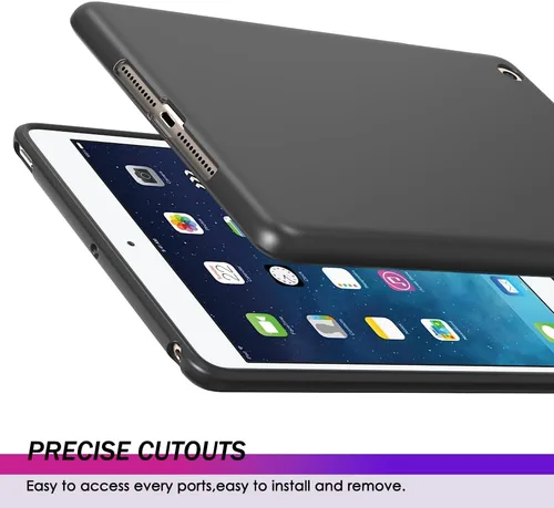Vista 3 de Puxicu Funda para iPad mini 1 2 3, diseño delgado mate TPU goma suave TPU cubierta protectora para 7.9 "iPad mini funda 1ª 2ª 3ª generación, negro