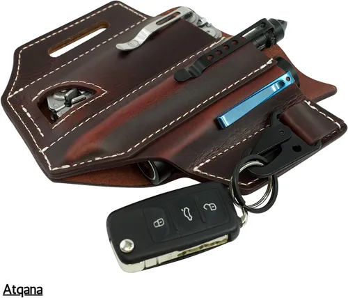 Vista 3 de Funda multiherramienta para cinturón (cuero de primera calidad) - Organizador de bolsillo EDC Funda Leatherman Bolsa multiherramienta de cuero