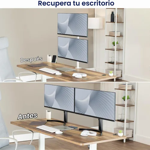 Vista 7 de VIVO Dual Monitor Desk Mount for 13 to 34 inch Screens, STAND-V002TW Blanco