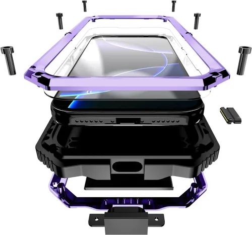 Vista 26 de Lunivop Compatible con iPhone 15 Pro Max Funda Protección Resistente a Prueba de Polvo Protector de Pantalla Integrado Soporte Resistente 360 Cuerpo