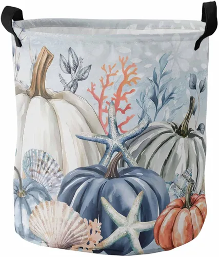 Vista 14 de Cesta de lavandería rosa para Halloween, bolsa plegable con asas fáciles de transportar, pequeña cesta plegable independiente, plegable, Blanco
