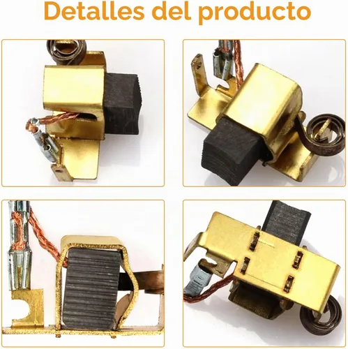 Vista 3 de Conjunto de cepillo de carbono 22-18-2240 para amoladora angular 6146-30,6121-30,6121-31,6146-31, 6146-33,6147-30,6147-31-2 piezas