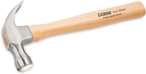 Vista 2 de ESTWING Sure Strike Hammer - Martillo de garra curvada de 20 onzas con cara lisa y mango de madera de nogal - MRW20C
