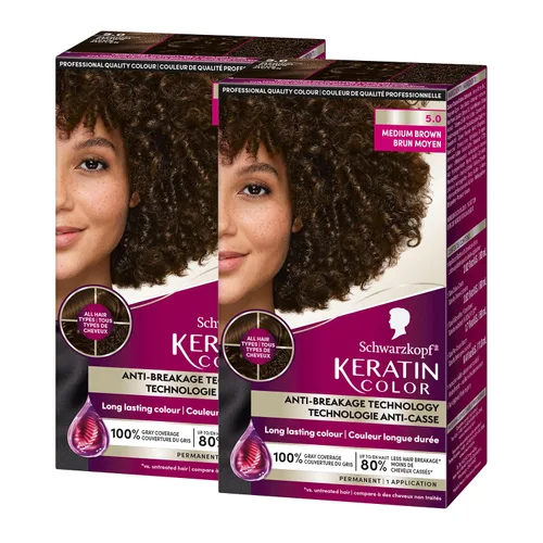Vista 11 de Schwarzkopf Keratin Color® 6.64 - Tinte permanente para el cabello marrón champán (paquete de 2)