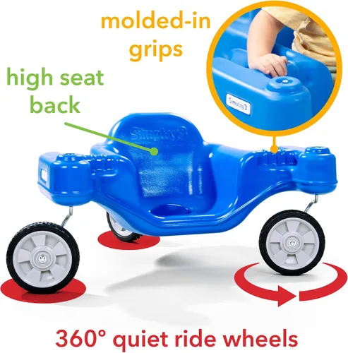 Vista 4 de Simplay3 Galaxy Glider - Juguete de montar para niños pequeños y niños de 1-1/2 a 5 años, juguete sensorial giratorio de 360 grados para niños, azul