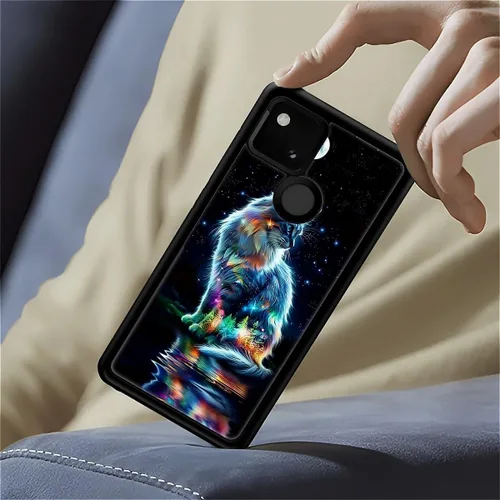 Vista 1159 de Compatible con Google Pixel 4A 5G Mobile Case Creative Acrylic Panel trasero Silicona Protección Grip especialmente diseñado para Google Pixel 4A 5G