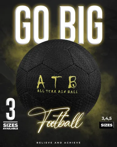 Vista 3 de American Challenge Balón de fútbol de goma todo terreno – Tamaños oficiales 2, 3, 4 y 5 – Pelota de fútbol duradera para calle y entrenamiento