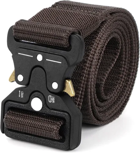 Vista 13 de Cinturón táctico con hebilla de liberación rápida de alta resistencia para hombre de 1.5 pulgadas, cinturón de trabajo de nailon Negro