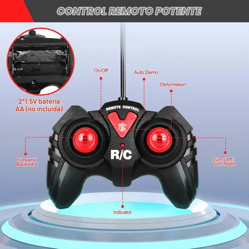 Vista 4 de Grarain Camión de bomberos a control remoto con sonidos LED, juguete de automóvil a control remoto con 3 camiones de bomberos pequeños y 10 modelos