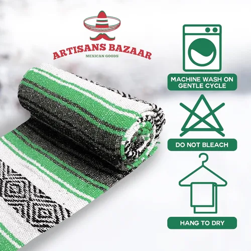 Vista 6 de Poncho mexicano Baja 100% cálido y cómodo abrigo de invierno Sarapes Mexicanos