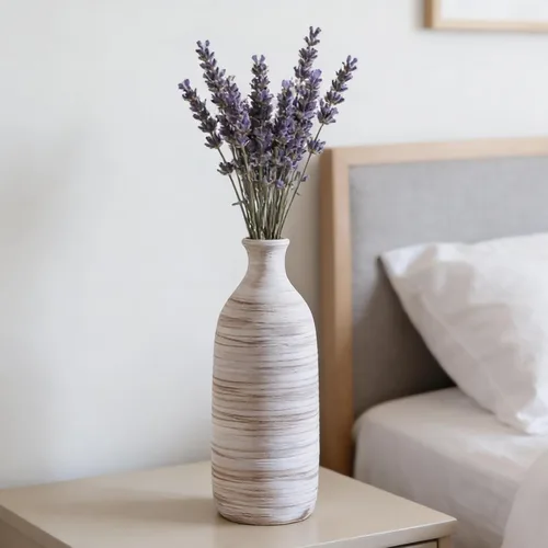 Vista 19 de ALMA Jarrón blanco alto para piso, jarrón extra grande de 18'' para ramo de flores secas de hierba de las pampas, jarrones grandes de cerámica