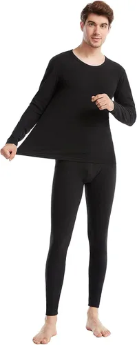 Vista 2 de Conjunto de ropa interior térmica para hombre, ropa interior larga para hombre, capa base, parte superior e inferior, ultra suave, regalos