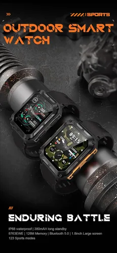 Vista 2 de Gravity C20 Pro - Reloj inteligente resistente de 1.83 pulgadas, resistente al agua IP68, llamada Bluetooth, voz AI, más de 100 modos deportivos