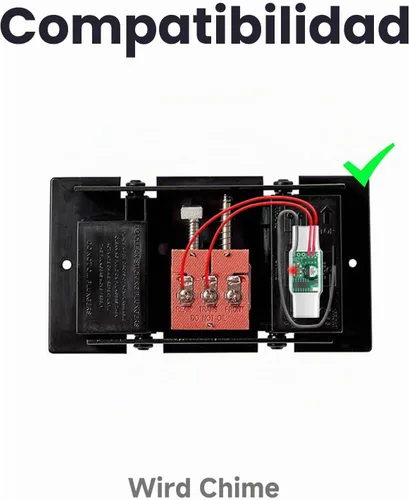 Vista 4 de Satisure Extensor de Timbre Inalámbrico con Receptor se Conecta al Timbre Cableado Existente Convirtiéndolo en Timbre de Puerta Inalámbrico