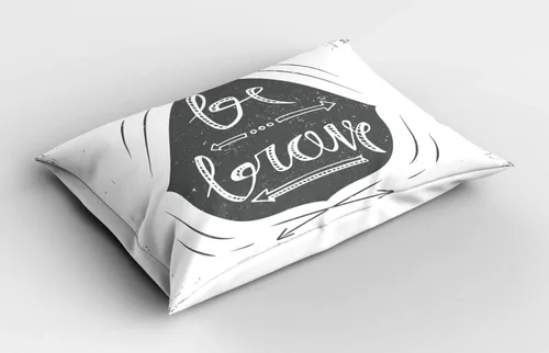 Vista 2 de Ambesonne Funda de almohada con frase en escala de grises, composición de flechas y puntos, inscripción inspiradora Be Brave, funda de almohada Gris