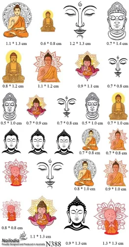 Vista 7 de Adhesivo decorativo para uñas de Buda y budismo