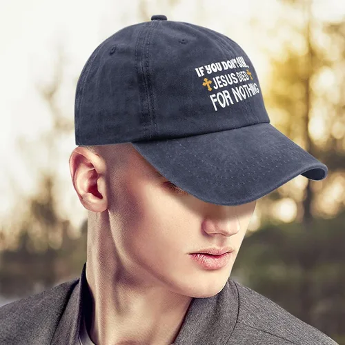 Vista 4 de ruio Hats for Men Baseball Cap Adjustable Hats for WomenJesus HatsIf You Dont Sin Jesu Died for Nothings Cap