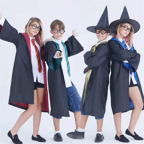 Vista 8 de Utaomld Magician Robe with Scarf Spell Wand, Wizard Cloak Halloween Christmas Witches Carnival Costumes Teens Adult Cape