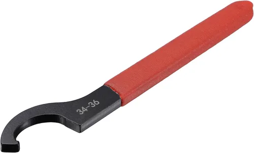 Vista 7 de uxcell Llave inglesa de gancho C portabrocas para tuerca redonda de 0.866-1.024 in, con mango antideslizante rojo