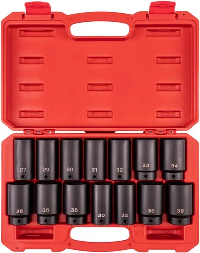Vista 9 de TEKTON Juego de dados de impacto de tuerca de eje de transmisión de 1/2 pulgada, 7 piezas SID92003