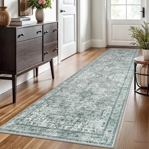 Vista 78 de SIILOOM Alfombra lavable de 2 x 3 pies, alfombra suave color taupe ceniza para entrada, tapete antideslizante para puerta de interior, tapete