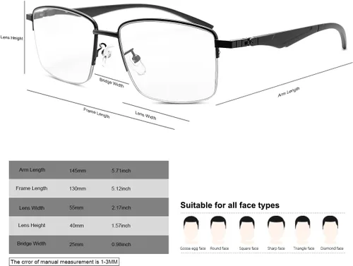 Vista 7 de YIMI Gafas de lectura de computadora multifoco progresivas fotocromáticas con bisagra de resorte Transición UV Gafas de sol antirreflejo