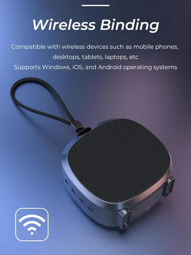 Vista 3 de Altavoz Bluetooth Reproductores multimedia portátiles, sonido estéreo claro y fuerte, altavoz inalámbrico de graves profundos con luces TWS IPX5