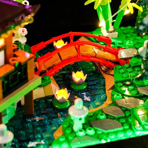 Vista 6 de LocoLee Kit de luces de control remoto compatible con Lego Tranquil Garden 10315 Zen Garden (solo luces, sin modelos) Juego de iluminación RC