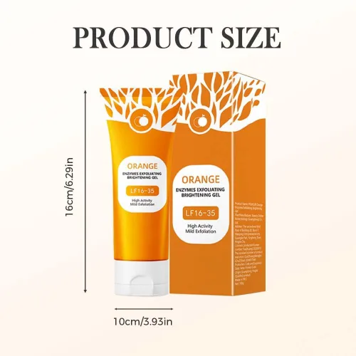Vista 7 de Gel exfoliante de enzimas naranjas, gel exfoliante de enzimas naranjas, geles exfoliantes de naranjas para cara y cuerpo, limpieza profunda de poros