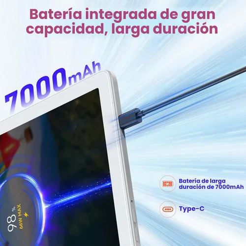 Vista 7 de DOMATON Tableta con teclado, tabletas Android 2025 de 14 GB+128 GB+1 TB expandir, tableta de 10.1 pulgadas Octa-Core 2 en 1 con pantalla Incell