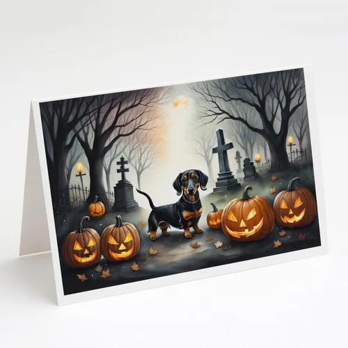 Vista 29 de Caroline's Treasures DAC2042GCA7P Golden Retriever - Tarjetas de felicitación y sobres de Halloween espeluznantes, paquete de 8 tarjetas en blanco