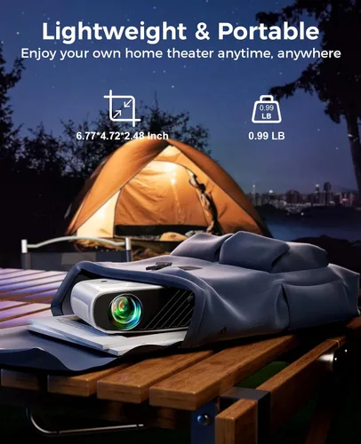 Vista 7 de Elephas – 2020 Mini Proyector de Película, 5000 LUX Full HD 1080P Proyector de Video, con 50,000 Horas de Vida de la Lámpara LED y Pantalla de 200